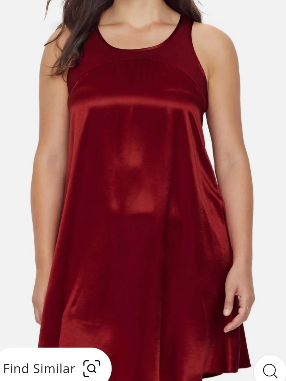 lindsay satin and rib nightgown in red